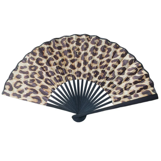 Leopard print rave fan